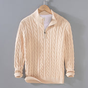 CherryBlossom Cable Zip Sweater