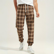 Retro Plaid Tapered Pants