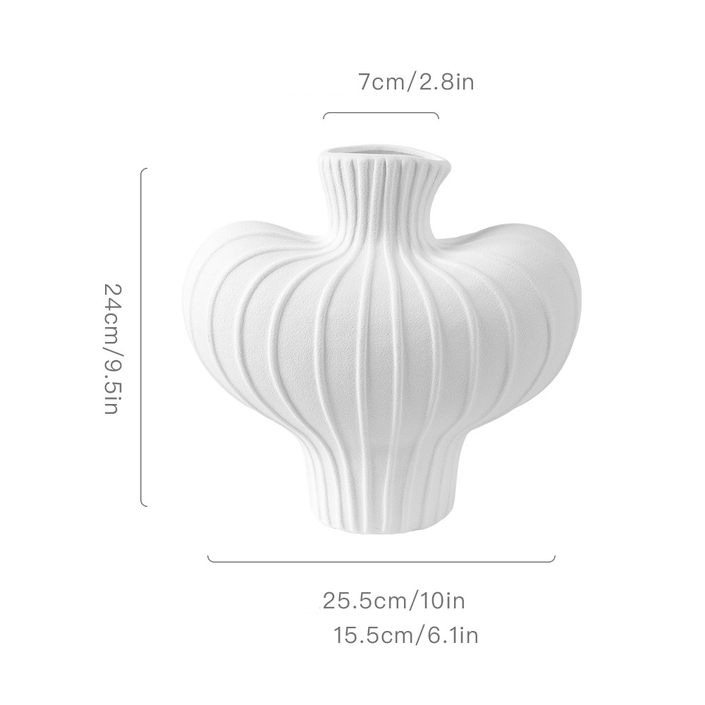 Stria Curved Ceramic Vase