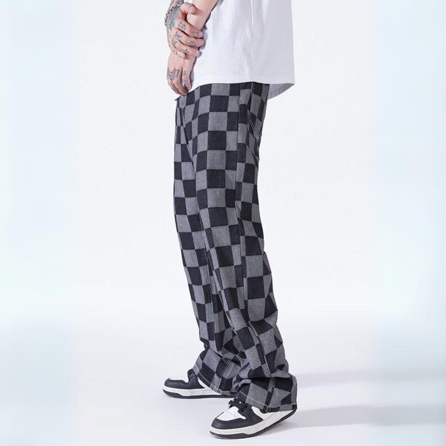 Checkered-Fit Sweatpants