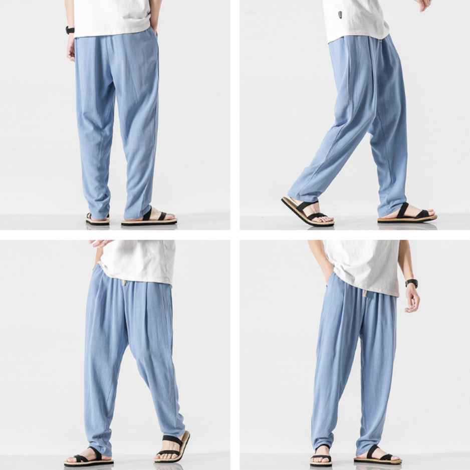 Azure Breeze Linen Pants