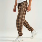 Retro Plaid Tapered Pants