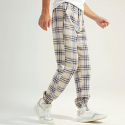 Retro Plaid Tapered Pants