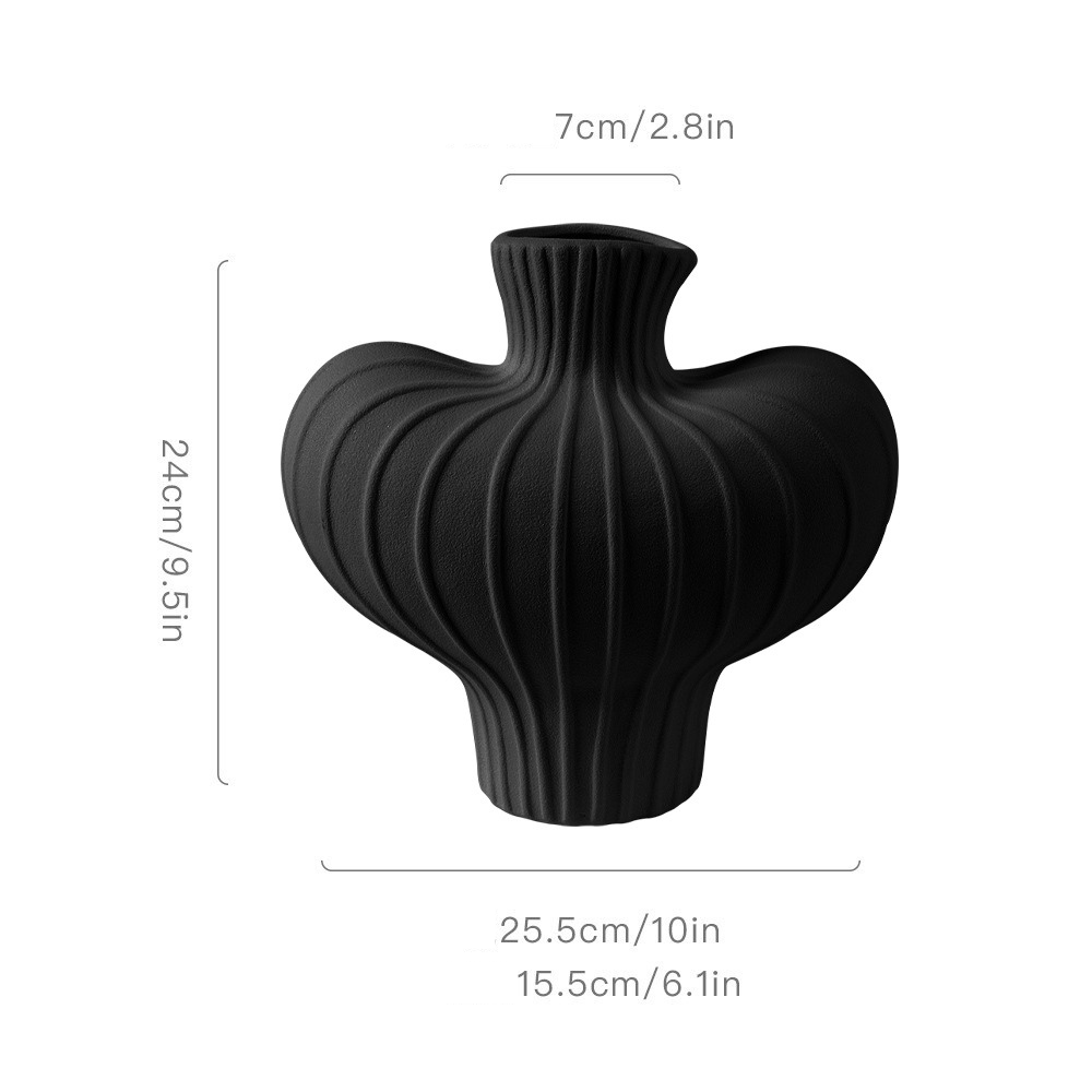 Stria Curved Ceramic Vase