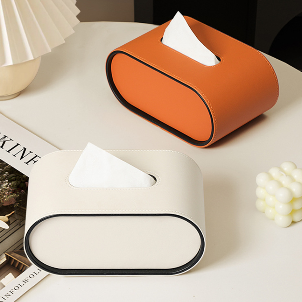 Octavia Leather Tissue Box