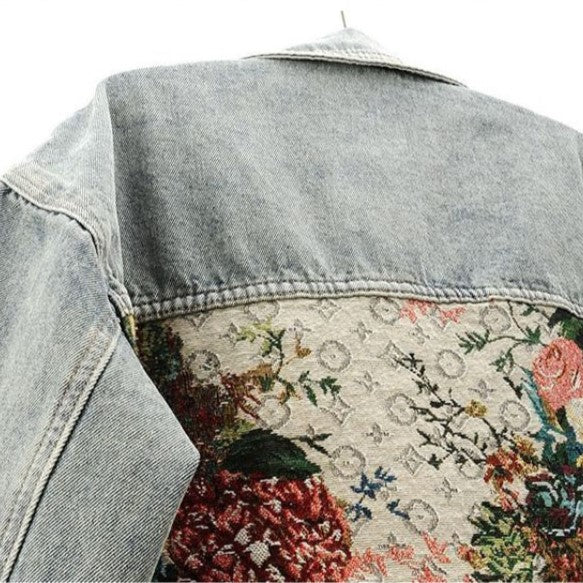 Camellia Floral Denim Jacket