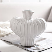 Stria Curved Ceramic Vase