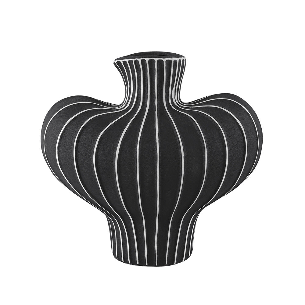 Stria Curved Ceramic Vase