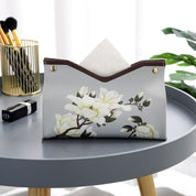 Blossom Leather Tissue Box