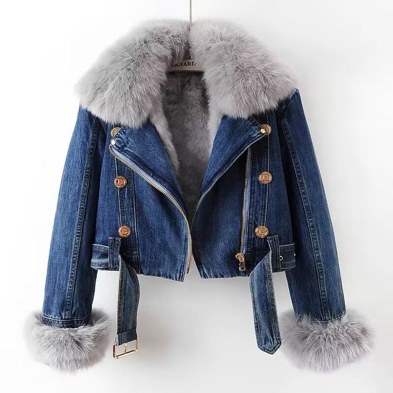 Harper Fur-Lined Denim Jacket