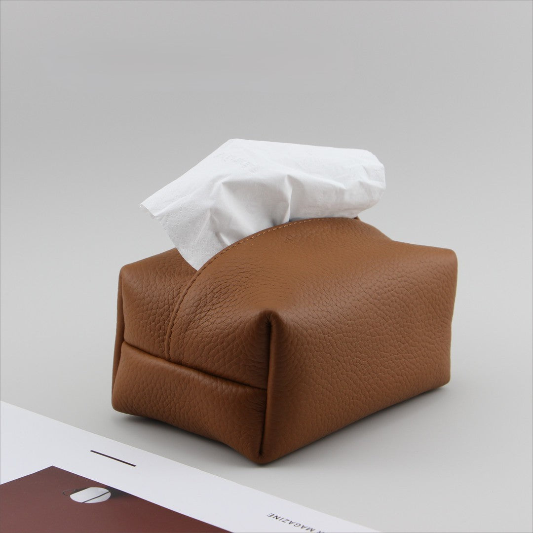 Leona Leather Tissue Box