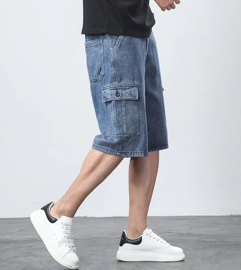 Denim Cargo Shorts