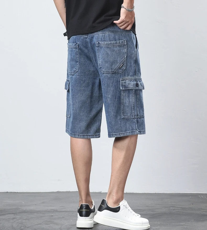 Denim Cargo Shorts