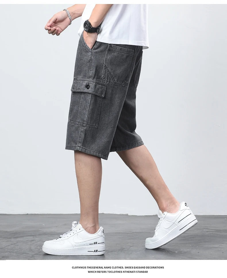 Denim Cargo Shorts