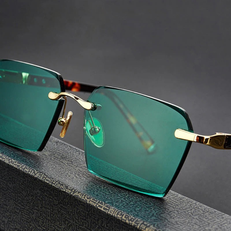 Vintage Rectangular Rimless Glasses