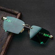 Vintage Rectangular Rimless Glasses