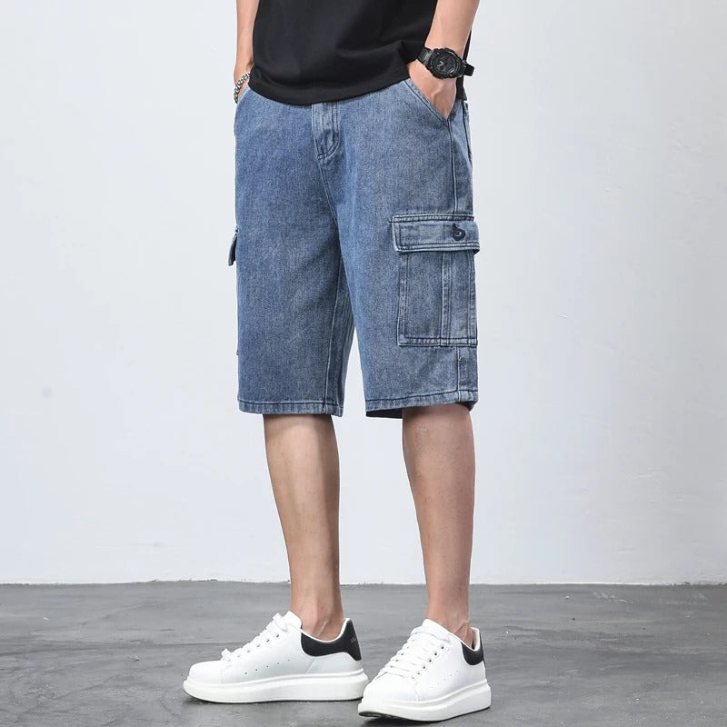 Denim Cargo Shorts