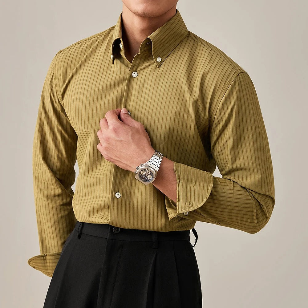 Prestige Olive Pinstripe Shirt